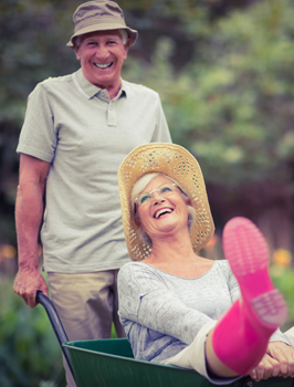 Smiling grandmother received a restorative dentistry procedure in the form of a dental bridge from a dentist in Boise, ID.